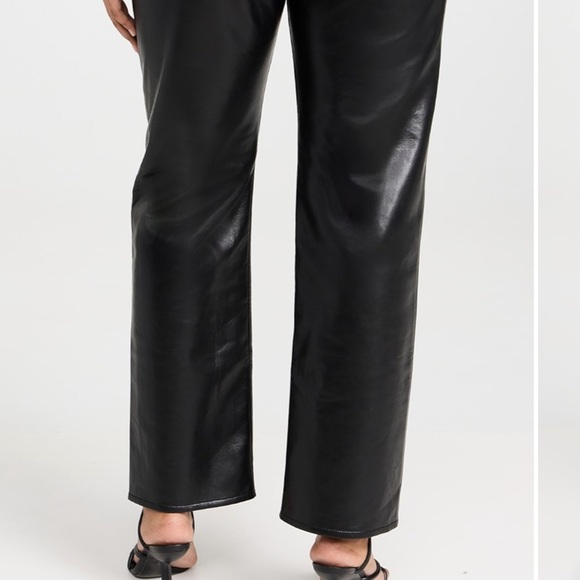 NWT Agolde Black Leather Pants - Picture 9 of 9